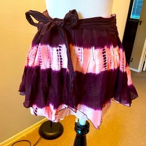 Free people blousy skirt with bow tie